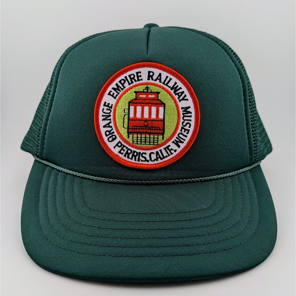 Vintage Orange Empire Railway Museum California 80s Snapback Trucker Hat Cap